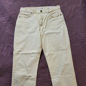 LOFT Cream colored wide leg cropped pants